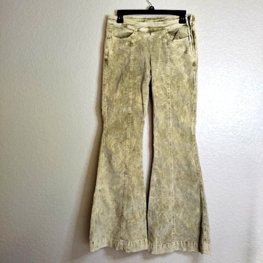 Free People Corduroy Seamed Flare Low Rise Y2K Jeans Sz 4